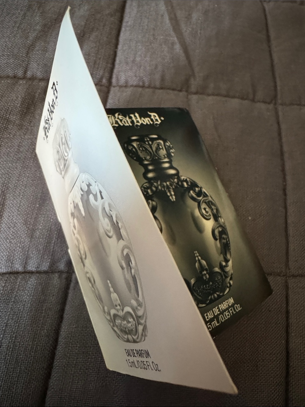 Kat Von D Saint and Sinner Sample Card